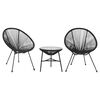 vidaXL 3 Piece Outdoor Dining Set PVC Rattan Black