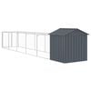 vidaXL Dog House with Roof Anthracite 117x609x123 cm Galvanised Steel