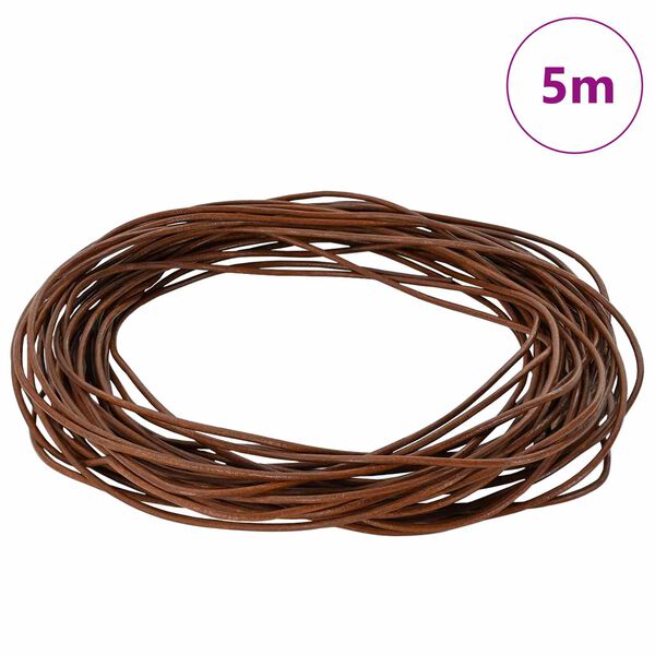 vidaXL Leather Cord Light Brown &Oslash;1.5 mm x 5 m Leather