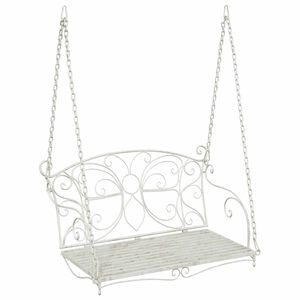 vidaXL Swing Bench Steel 105.5 x 61 x 56 cm Antique White