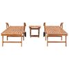 vidaXL Sun Loungers 2 pcs with Table Solid Teak Wood