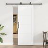 vidaXL Sliding Door White and Black 78 x 202 cm Solid Pine Wood