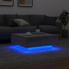 vidaXL Coffee Table with LED Lights Grey Sonoma 80x80x31 cm