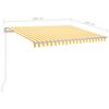 vidaXL Manual Retractable Awning with LED 300x250 cm Yellow and White