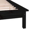 vidaXL LED Bed Frame without Mattress Black 160x200 cm Solid Wood