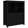 vidaXL Sideboard Black 83x41.5x100 cm Solid Wood Pine
