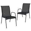 vidaXL 3 Piece Garden Dining Set Black Steel