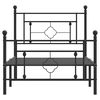 vidaXL Metal Bed Frame without Mattress with Footboard Black 100x200cm