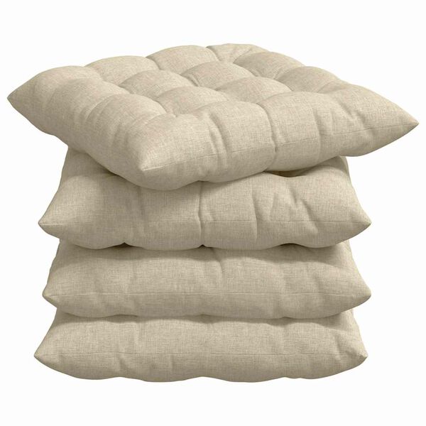 vidaXL Seat Cushions 2 pcs Cream 40 x 40 x 6 cm Fabric