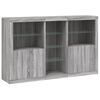 vidaXL Sideboard with LED Lights Grey Sonoma 162x37x100 cm