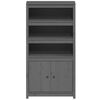 vidaXL Highboard Grey 80x35x154 cm Solid Wood Pine
