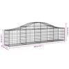 vidaXL Arched Gabion Baskets 18 pcs 200x30x40/60 cm Galvanised Iron