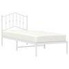 vidaXL Metal Bed Frame without Mattress with Headboard White 75x190cm