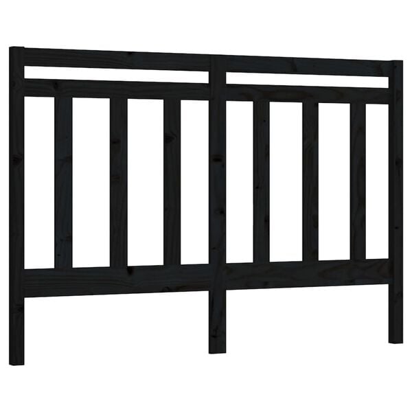 vidaXL Bed Headboard Black 146x4x100 cm Solid Wood Pine