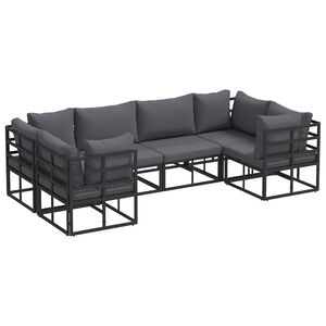 vidaXL Garden Sofa Set 6 pcs Black Aluminium