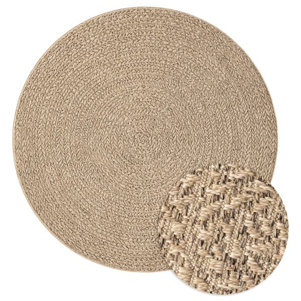 vidaXL Rug ZIZUR &Oslash; 200 cm Jute Look Indoor and Outdoor