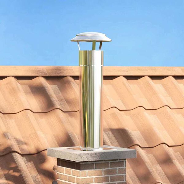 vidaXL Chimney Head Extension Silver 26 x 26 x 50 cm Stainless Steel