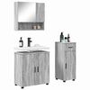 vidaXL Bathroom Furniture Set with Drawer with Door 3 pcs Grey Sonoma