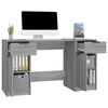 vidaXL Desk with Side Cabinet Grey Sonoma Engineered Wood