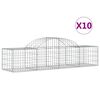 vidaXL Arched Gabion Baskets 10 pcs 200x50x40/60 cm Galvanised Iron