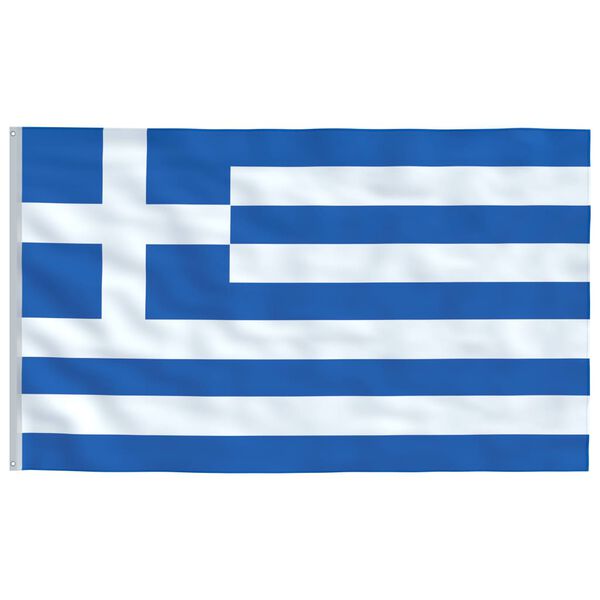 vidaXL Greece Flag and Pole 6.23 m Aluminium