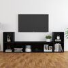 vidaXL 3 Piece TV Cabinet Set High Gloss Black Engineered Wood
