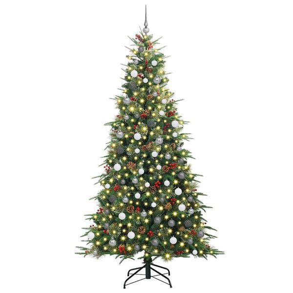 vidaXL Artificial Hinged Christmas Tree Green 240 cm PE and PVC