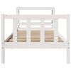 vidaXL Bed Frame without Mattress White 75x190 cm Small Single Solid Wood Pine