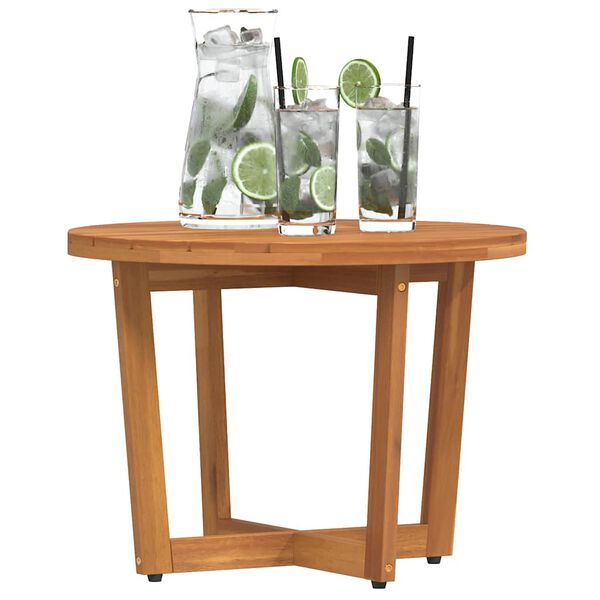 vidaXL Garden Side Table Round &Oslash;55x40 cm Solid Wood Acacia