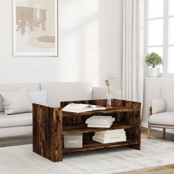 vidaXL Coffee Table Smoked Oak 100x50x50 cm Engineered Wood
