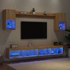 vidaXL 6 Piece TV Wall Units with LED Sonoma Oak Engineered Wood