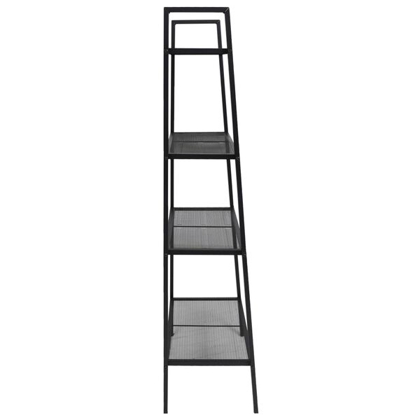 vidaXL Ladder Bookcase 4 Tiers Metal Black
