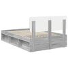 vidaXL Bed Frame Grey Sonoma 135 x 190 cm Solid Pine Wood
