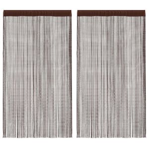 vidaXL String Curtains 2 pcs 100x250 cm Brown