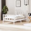 vidaXL Bed Frame without Mattress White Solid Wood 100x200 cm (810073+814080)