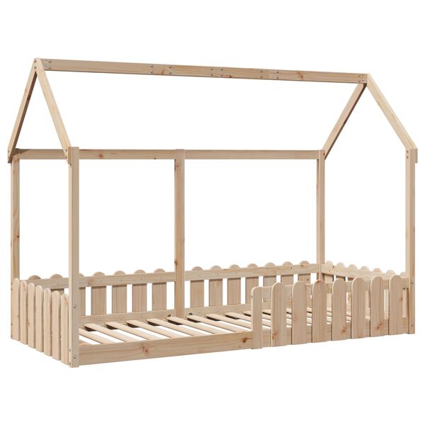 vidaXL Kids' House Bed Frame without Mattress 90x190 cm Single Solid Wood Pine