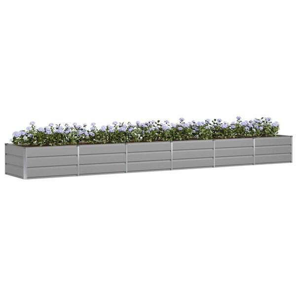 vidaXL Planter Light Grey 480 x 80 x 45 cm Steel