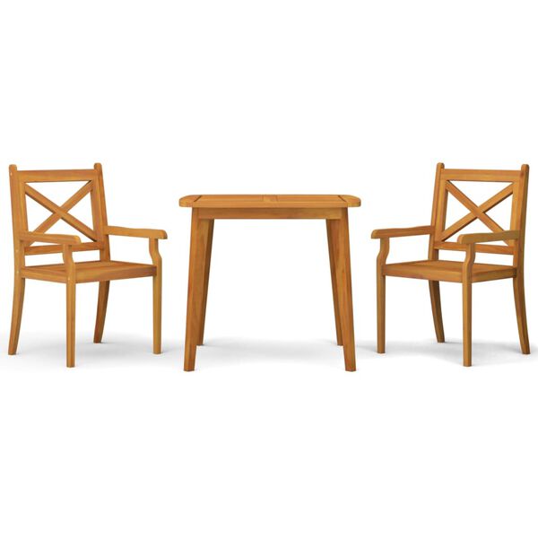 vidaXL 3 Piece Garden Dining Set Solid Wood Acacia