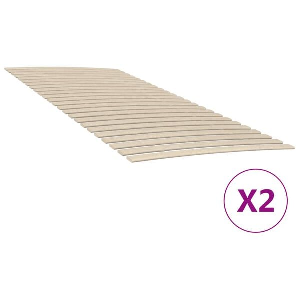 vidaXL Bed Slats Replacements with 48 Slats 2 pcs 90x200 cm