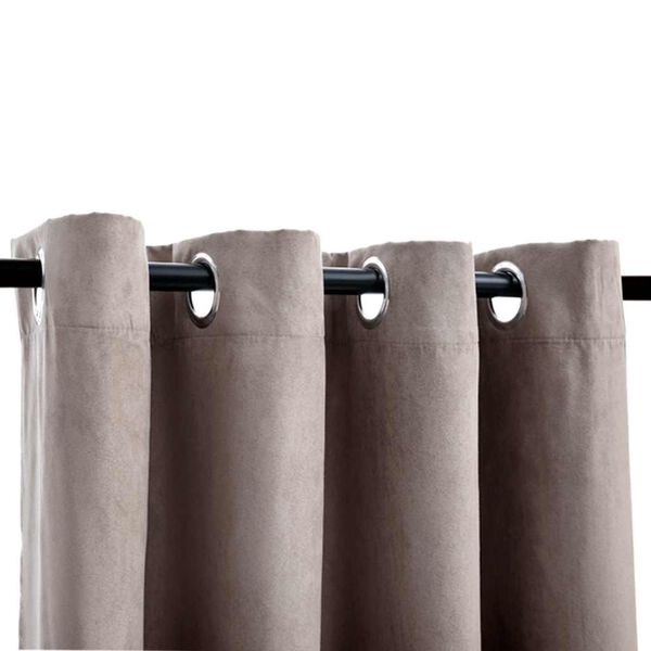 vidaXL Blackout Curtains with Metal Rings 2 pcs Taupe 140x245 cm