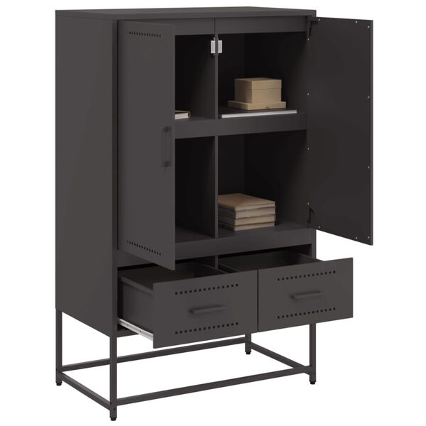 vidaXL Highboard Black 68x39x111.5 cm Steel