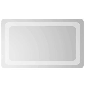 vidaXL LED Bathroom Mirror Transparent 50 x 30 cm Tempered Glass