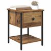 vidaXL Bedside Table Old Wood 34 x 35.5 x 45 cm Engineered Wood