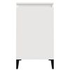 vidaXL Bedside Cabinet High Gloss White 40x35x70 cm Engineered Wood