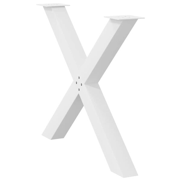 vidaXL Dining Table Legs X-Shaped 2 pcs White 90x(72-73) cm Steel