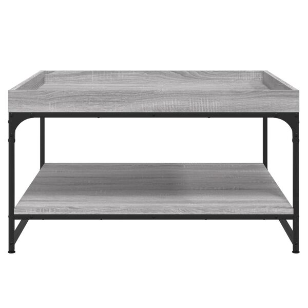 vidaXL Coffee Table Grey Sonoma 80x80x45 cm Engineered Wood and Iron