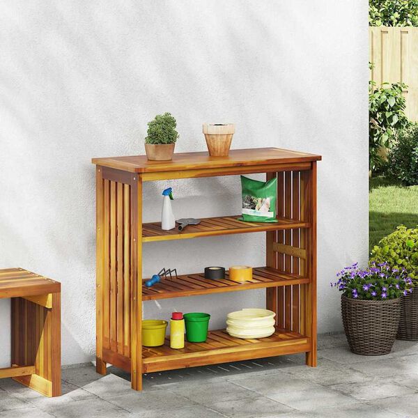 vidaXL Garden Cabinet Natural 90 x 40 x 90cm Solid Acacia Wood