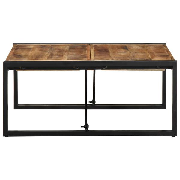 vidaXL Coffee Table 80x80x35 cm Solid Rough Wood Mango