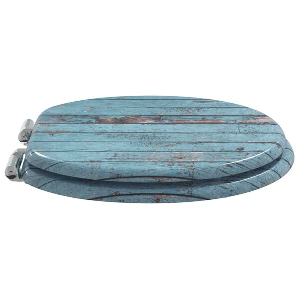 vidaXL Toilet Seat Blue 44 x 38 cm MDF board