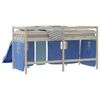 vidaXL Curtains for Loft Bed Blue Polyester